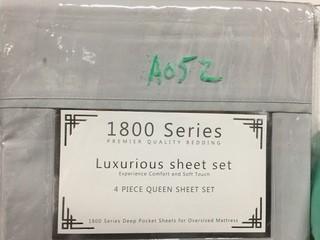 Wayfair Basics Grey 4 Piece Queen Sheet Set. 