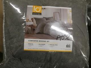 King Size Grey 3 Piece Comforter Set.