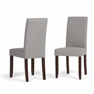 Acadian Normandy Brunswick 2 Pack Parson Chair in Dove Grey Linen.