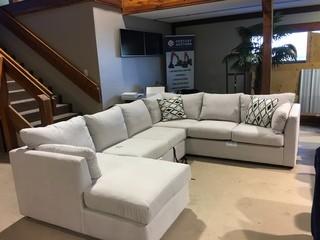3 Piece Linen Sectional with Chaise.