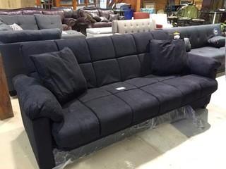 Black Microsuede Convertible Sofa.