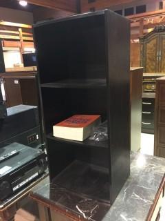 Black 2 Shelf Bookcase, 35"H x 16"W x 11"D.