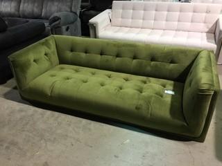 Green Tufted Velvet Sofa.
