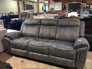Grey Upholstery  Reclining Sofa.