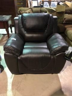 Brown Leather Reclining/Rocking Arm Chair.