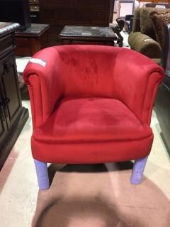 Red Microfibre Club Chair.