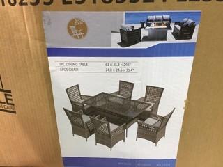 Patio Festival 7 Piece Outdoor Dining Set, Missing Pieces.