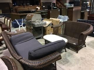 3 Piece Outdoor Conversation Set, Including Sofa, Loveseat & Table. Note:  No Cushions.