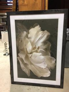 Black Framed Flower Picture, 27 1/2" x 37 1/2".