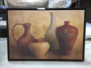 Framed Vase Canvas Art, 37 1/2" x 26 1/2".
