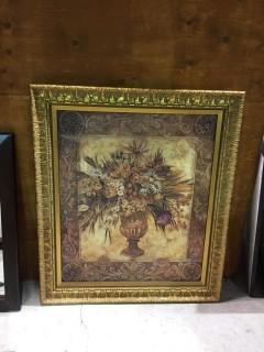 Gold Framed Vase Painting, 50 3/4" x 44".