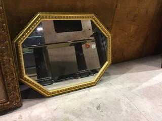 Gold Framed Mirror, 27 1/2" x 21 1/2".