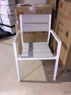 Set of (2) Modway Grey/White Garden Chairs.