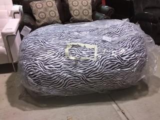 Zebra Print Oversized Beanbag Chair.