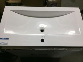 White Vanity, 30" x 19" x 31", & Vanity Top 35 1/2" x 19".