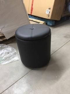 Black Storage Foot Stool.