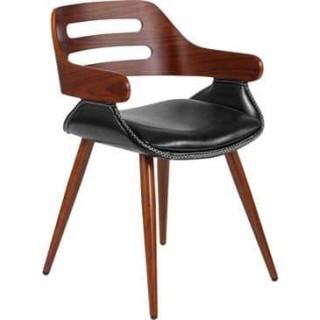 Walnut Wood/Black Contemporary Leather Seat.