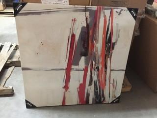 39-3/4x39-3/4" Abstract Canvas Art.