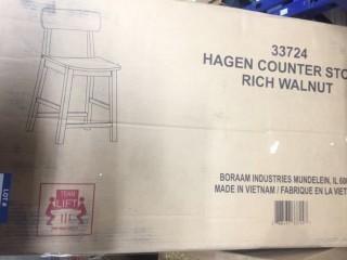 Lot of (2) Hagen Walnut Counter Stools, 24".