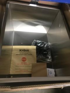 Kraus KHU24L 24" Pax Zero-Radius Undermount Stainless Steel Sink.