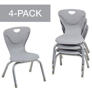 Set of (4) 12" Grey Children's Classroom Chairs.