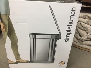 Simple Human 45 Litre Stainless Steel Step Trash Can.