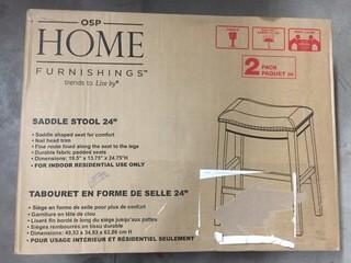 Set of (2) Home Furnishings 24" Saddle Stools.