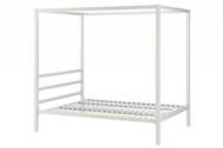 Dorel Home Products Metal Canopy Bed, White, Full.