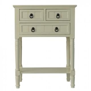 3 Drawer Antique White Console.