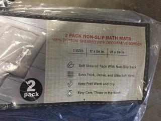 Set of (2) Non Slip Navy Bath Mats.