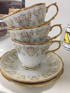 Lot of (5) Bone China Teacups & Saucers.