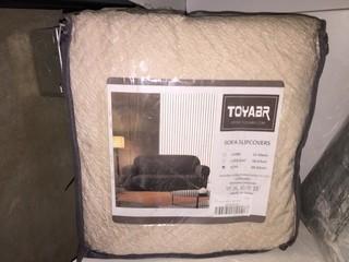 Toyabr Sofa Slip Cover, 68-92", Beige.