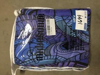 3 Piece King Size Duvet Cover Set, Blue/Purple.