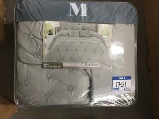 Modern Suites Chateau King Size Grey Comforter Set.