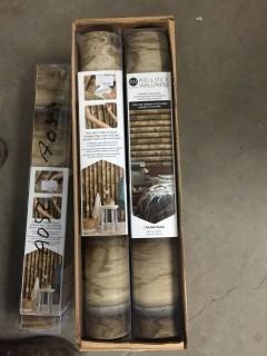 Lot of (5) Rolls of Cabin Logs Peel & Stick Wallpaper.