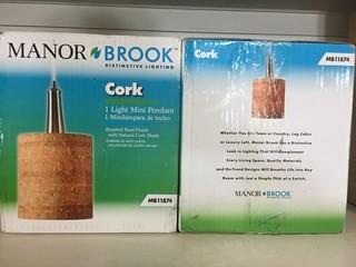 Lot of (2) Manor Brook Cork Mini Pendants.