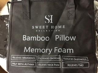 Lot of (2) Bamboo Memory Foam Pillows.