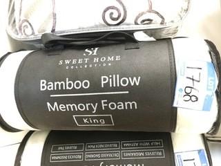 Sweet Home Bamboo Memory Foam King Size Pillow.