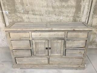 66"x40"x18" 9 Drawer Dresser W/Cabinet (Requires Repair)