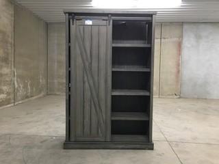 46"x6'x15" Shelving Unit W/Sliding Door (Requires Repair)