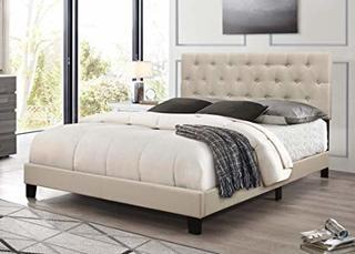 Home Furniture Omi Full Upholstered Bed (Beige)