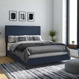 Dorel Queen Upholstered Bed (Blue)