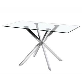 Xcella Furniture 51"x31 1/2"x29 1/2" Clear Tempered Glass Dining Table