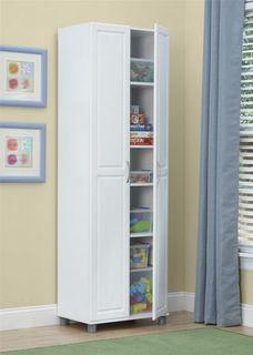 24" White Utility Cabinet