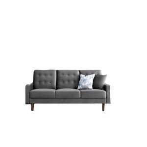 Grey Tufted Velvet Sofa