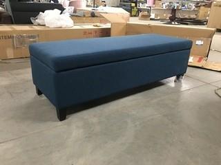 Navy Blue Storage Ottoman Bench