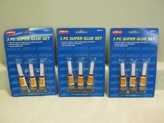 Lot of (3) 3 Piece Super Glue Sets.