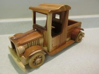 1928 Model T Ford Wooden Model Car with Rumble Seat.