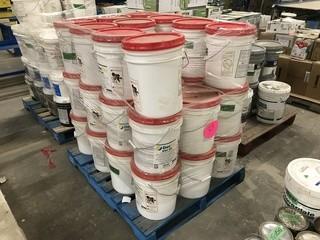 Lot of Approx. 34 Pails of Water Based Latex Adhesive.