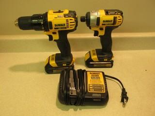 New DeWalt 20 Volt Max Drill Driver Kit with 2 Batteries and Charger.